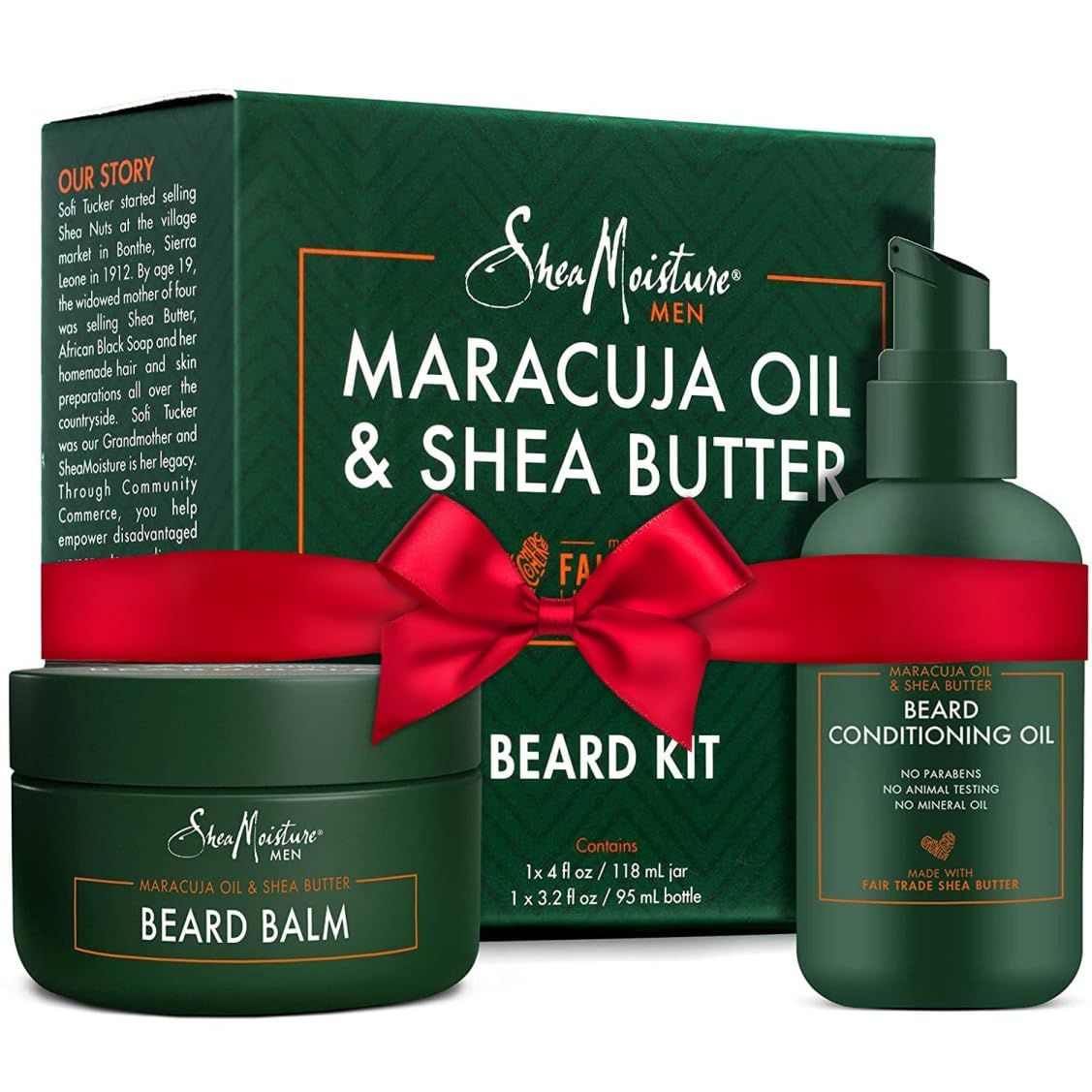 SheaMoisture Beard Care Gift Set -Beard Oil &amp; Beard Balm Scented with Essential Oils, Christmas Gifts for Men (2 Piece Set)