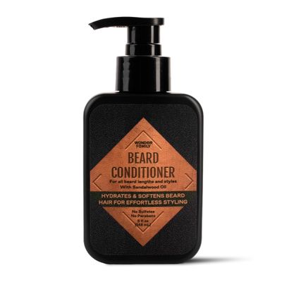 WONDER FAMILY Beard Conditioner for Men - Conditioner Men Beard Softener for Men - Part of a Beard Care Kit for Men along with Beard Oil, Beard Balm, Beard Wash - Sandalwood Beard Conditioner 5 Oz