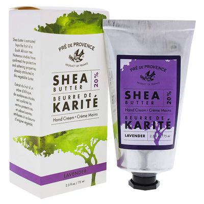 Pre de Provence 20% Natural Shea Butter Hand Cream, For Repairing, Soothing, &amp; Moisturizing Dry Skin - Lavender (2.5 oz)