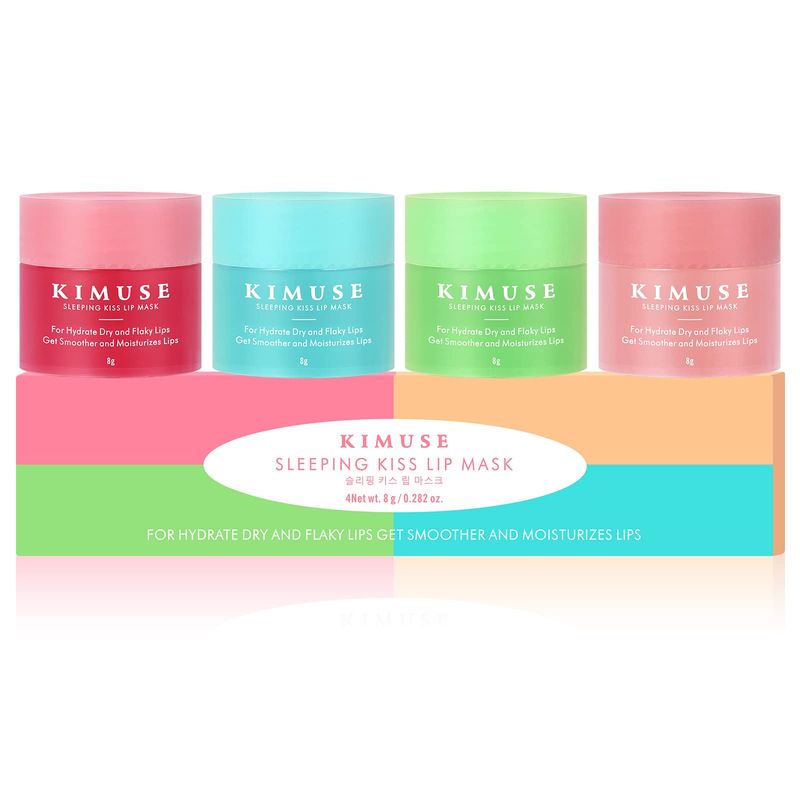 KIMUSE Lip Sleeping Mask Set, Overnight Treatment Lip Care Products, Moisturize, Nourish, Cracked Dry Lips, Intense Hydration with Shea Butter