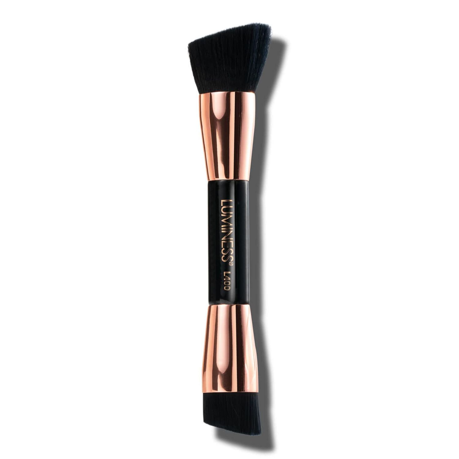 LUMINESS Dual-Sided Angled Buffing Brush - Cruelty-Free Synthetic Bristles Ideal for Foundation &amp; Primer - Soft Fibers Gives Silky Touch on Skin &amp; Creates Flawless Base with Perfect Finish