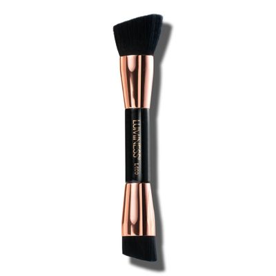LUMINESS Dual-Sided Angled Buffing Brush - Cruelty-Free Synthetic Bristles Ideal for Foundation &amp; Primer - Soft Fibers Gives Silky Touch on Skin &amp; Creates Flawless Base with Perfect Finish