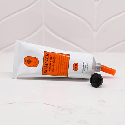 Summer Gele Tanning Lotion Gel Outdoor, USA MADE, SPF 30, Hydrating Tanning Gel, Moisturizing Tanning Oil, Quick Absorb, Faster Darker Tan Accelerator, Broad Spectrum, Sun UVA/UVB Protection, 3.12 OZ