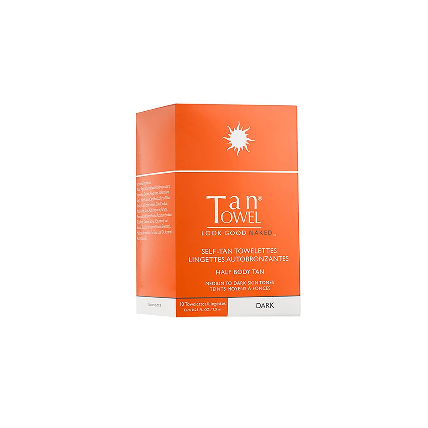 TanTowel Half Body Tan Towelettes - 10 Pack, Dark, 10 Count (Pack of 1)