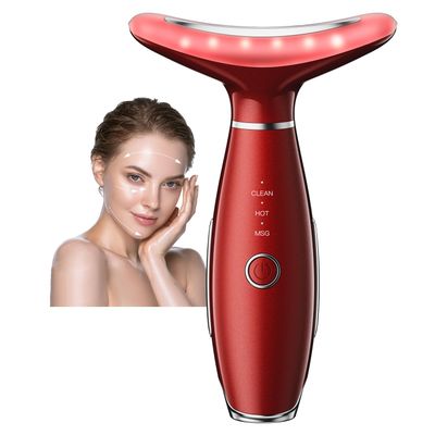 Neck Face Massager, Portable Face Sculpting Tool, 3 Modes Facial Massager, Face Massager Tool for Skin Care, Red