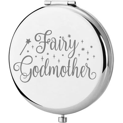 Lywjyb Birdgot Movie Inspired Gift Godmother Compact Makeup Mirror Fairy Tale Gift Baptism Gift for Her (Godmother Mirr)