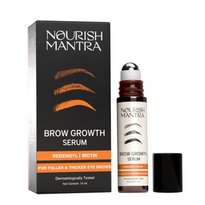 Nourish Mantra Eyebrow Growth Serum | Formulated with Redensyl, Biotin, Peptides &amp; Amino Acids | Natural Eyebrow Serum and Enhancer for Thicker Brows | Brow Enhancing Serum 10 ml