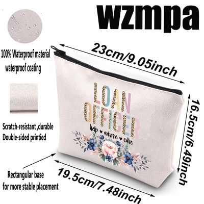 WZMPA Loan Officer Cosmetic Makeup Bag Banker Appreciation Gift Loan Officer Help Advise Care Floral Makeup Zipper Pouch Bag For Mortgage Broker (Loan Officer Help)