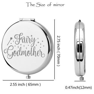 Lywjyb Birdgot Movie Inspired Gift Godmother Compact Makeup Mirror Fairy Tale Gift Baptism Gift for Her (Godmother Mirr)