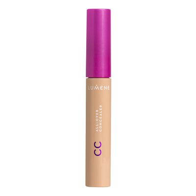 Lumene Under Eye Concealer - CC All-Over Hydrating Concealer with Medium Coverage - Multi-Tasking Under Eye Makeup Infused with Hyaluronic Acid with a Skin-Like Finish - 4 Tan (0.3 fl oz)