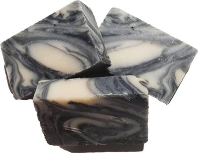 Molivera Organics Handmade Black Soap (3 Count) - Soothing Face and body cleansing and moisturizing. Safe for all skin types. With activated charcoal.