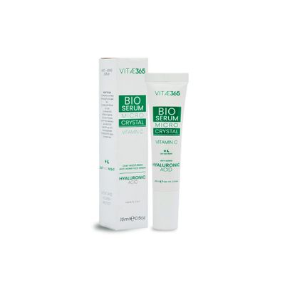 Vitae365 - Organic Face Serum with Hyaluronic Acid, Vitamin C, E, Echinacea Extract - Made in italy - Anti-wrinkle serum for the face, neck and under-eye area - 15ml