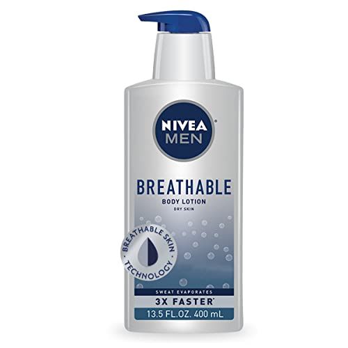 NIVEA MEN Breathable Body Lotion, 48 Hour Hydrating Lotion, Men&#39;s Lotion, 13.5 Fl Oz Bottle