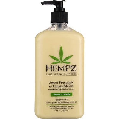 Hempz Body Moisturizer Sweet Pineapple and Honey Melon 17 Ounce Pump (500ml) (Pack of 6)