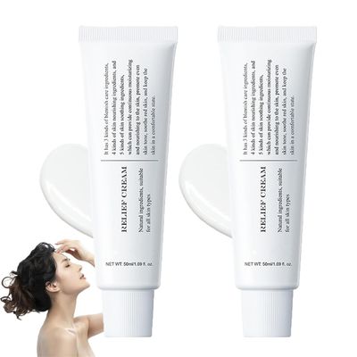 Virularty Relief Cream, Intensive Repair Cream, Soothing Moisturizer Cream, Lasting Hydration Facial Moisturizer, Hydration, Korean Skin Care 2 Pes