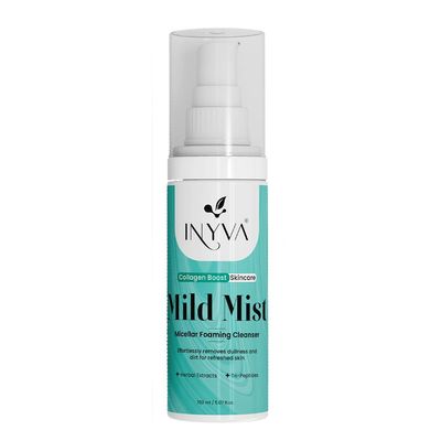 INYVA MildMist Micellar Foaming Cleanser - With Tripeptides &amp; Herbal Extracts - Gentle Rejuvenation for All Skin Types - 5.01 Oz