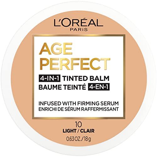 L&#39;Oreal Paris Age Perfect 4-in-1 Tinted Face Balm Foundation with Firming Serum, Light 10, 0.61 Ounce