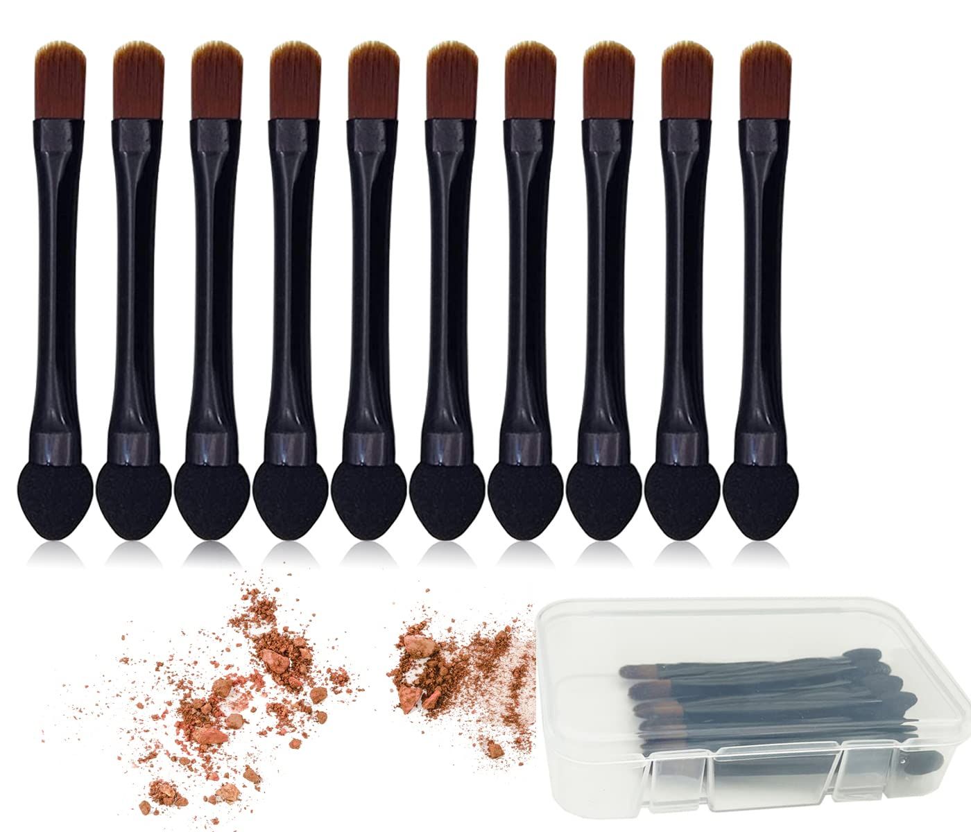 Vsaidi Eyeshadow Brushes Makeup Brushes 10pcs Eyeshadow Sponge Dual Sides Eyeshadow Applicator Travel Eyeshadow Brush Concealer Brush
