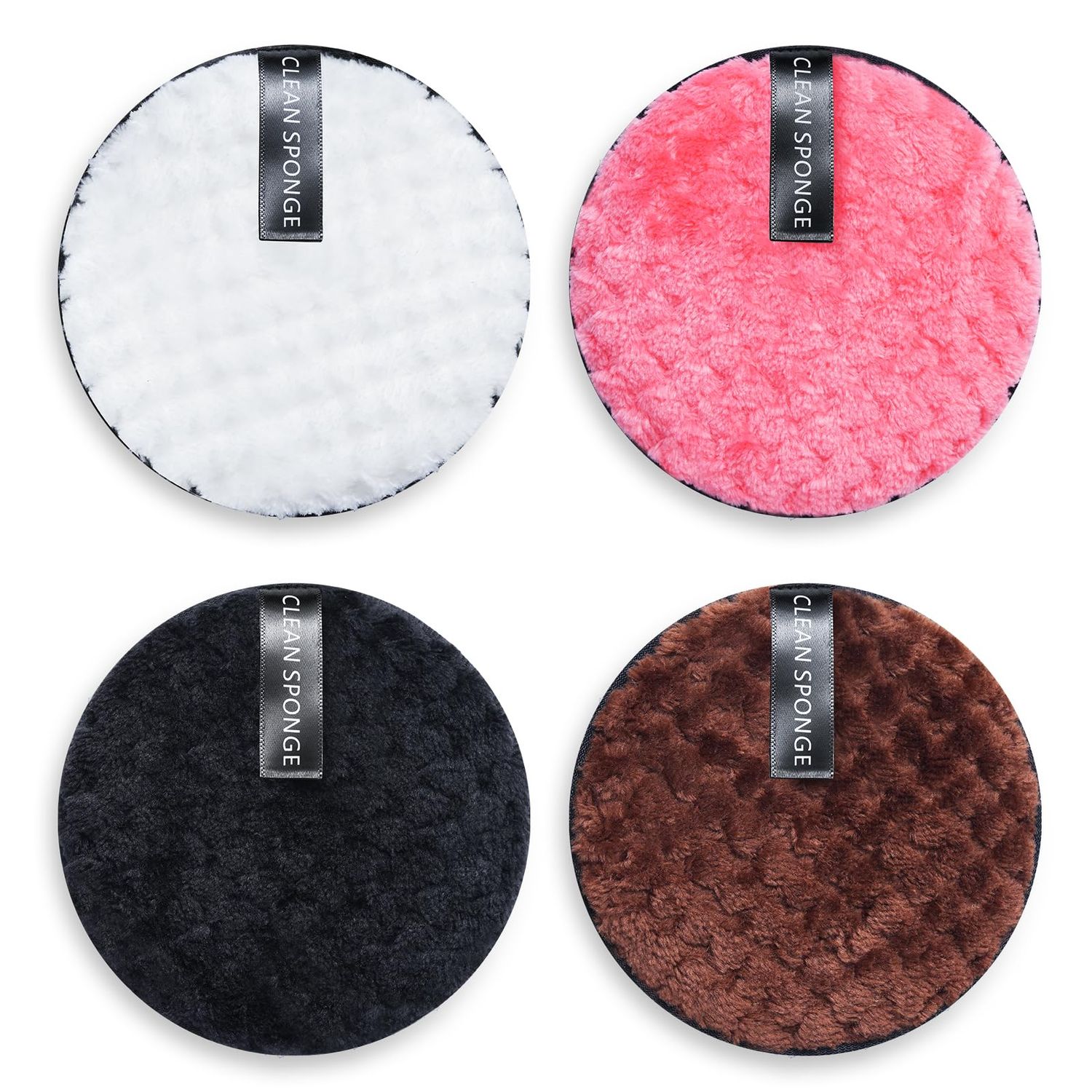 Quixella 4pcs Makeup Remover, Reusable Super Soft Cotton Pineapple Lattice Round Water Cleanser