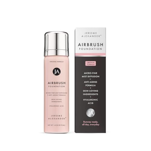 Jerome Alexander MagicMinerals AirBrush Foundation, Spray Makeup with Skincare Active Ingredients, Ultra-Light, Buildable, Full Coverage Formula (Bright Medium)