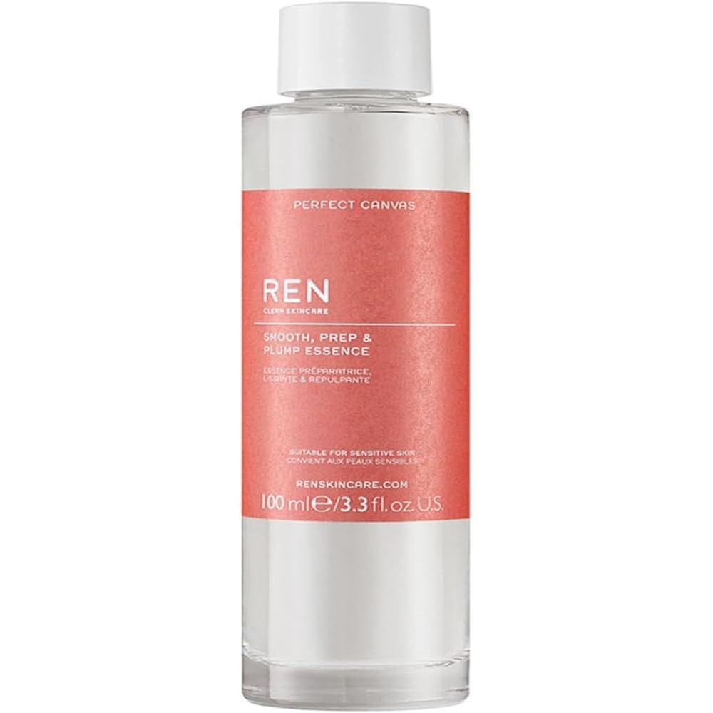 REN Clean Skincare Perfect Canvas Smooth, Prep &amp; Plump Essence | Smooth &amp; Plump Skin | Strengthen Skin Barrier | Prepare Skin | Protect Skin, Pack of 1