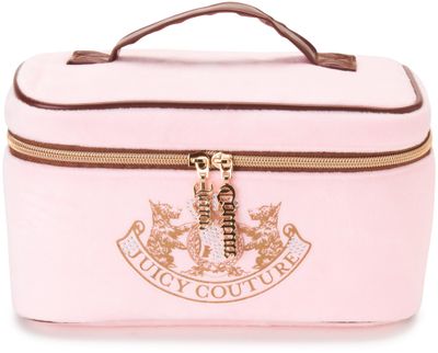 Juicy Couture Women&#39;s Cosmetics Bag - Travel Makeup and Toiletries Train Case Organizer, Size One Size, Light Pink