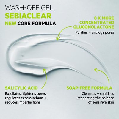 SVR Sebiaclear Face & Body Cleanser With Salicylic Acid For Sensitive Oily To Combination Skin. Soap Free Wash That Eliminates Impurities & Excess Sebum Without Drying The Skin, 13.5 Fl.oz