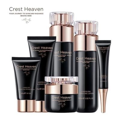 Women 6-Piece Facial Kit for Radiant Skin Care, Facial Care, Face Moisturizing and Anti-aging Skin Care luxeGlow