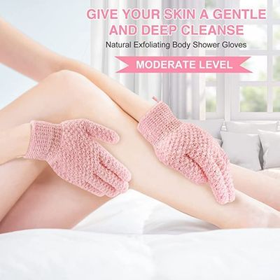 Yiclick Heavy Exfoliating Gloves, Exfoliating Body Scrubber for Bath Shower Exfoliation, Body Scrub Exfoliator for Dead Skin Remover, Exfoliate Sponge Loofah Washcloth Mitt Men Women