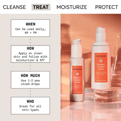 Naturium Vitamin C Complex Face Serum, Anti-Aging Facial Treatment with Hyaluronic Acid &amp; Vitamin E, 1 oz