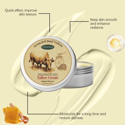 OAKSII Beef Tallow for Skin, 2.5oz Tallow Face Moisturizer, 2Pack Beef Tallow Balm with Raw Honey Moisturizing Cream for Body Lotion SkinCare