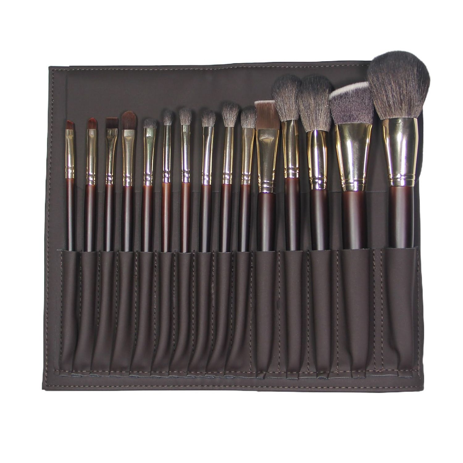 JYSJGCZA Professional makeup brush set with makeup bag. Includes Brushes for Contouring, Highlighting, Eyeshadow, Foundation &amp; More. 15 Pcs Wool makeup brush