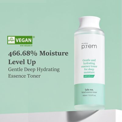 Make P:REM Safe Me. Relief Essence Toner, Quick and Deep Hydrating Face Toner, All Skin Types, 24-Hour Moisturizing, EVE Vegan, Korean Skin Care, 400ml, 13.52 Fl.Oz.