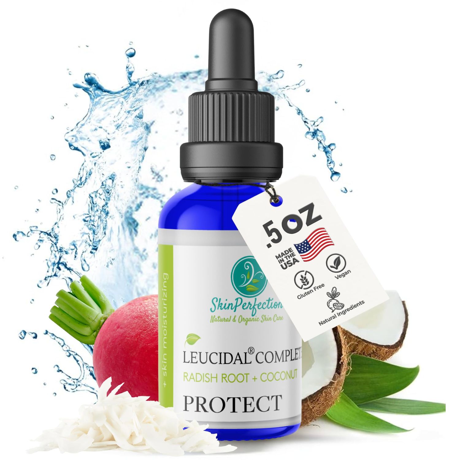 Leucidal Complete Radish Root + AMTicide Coconut Ferment DIY Homemade Skincare Natural Alternative to Synthetic Preservatives Cosmetic Beauty Products Skin Perfection .5 oz, 300 drops