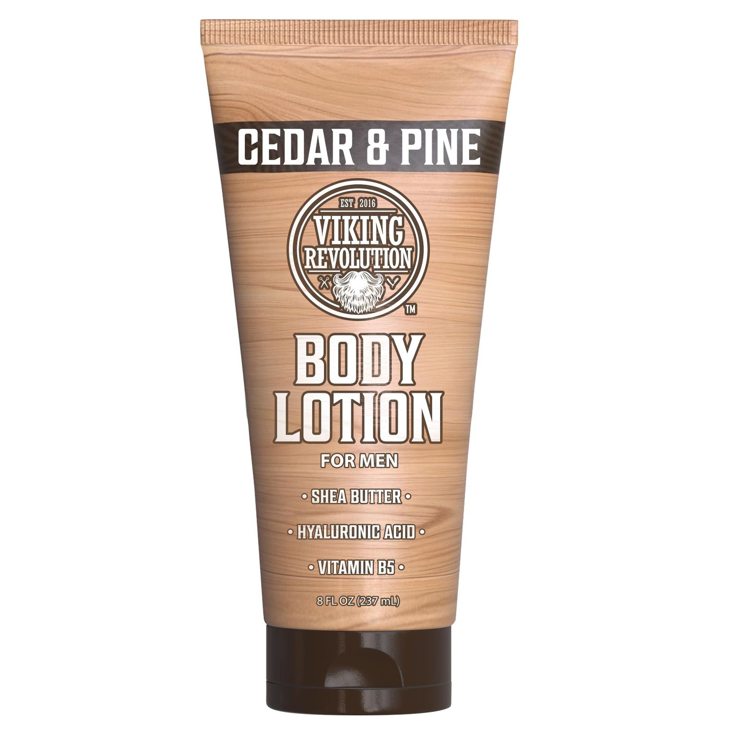 Viking Revolution Cedar and Pine Body Lotion for Men - Mens Lotion for Dry Skin with Shea Butter, Hyaluronic Acid and Vitamin B5, Nourishing Mens Body Lotion for Hydrated and Smooth Skin (8oz, 1 Pack)