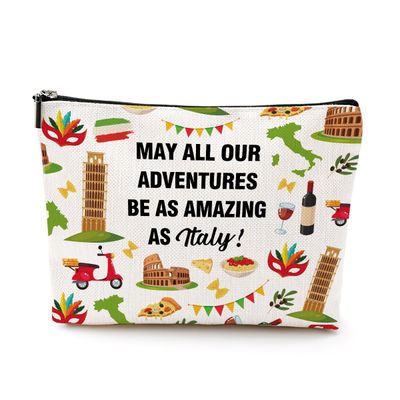 Italy Gifts Italy Makeup Bag Cosmetic Bag Italy Souvenirs Funny Italy Travel Gifts Birthday Bachelorette Party Friendship Gifts for Italy Lovers Women Girls Wife Best Friend Sister Bestie Christmas