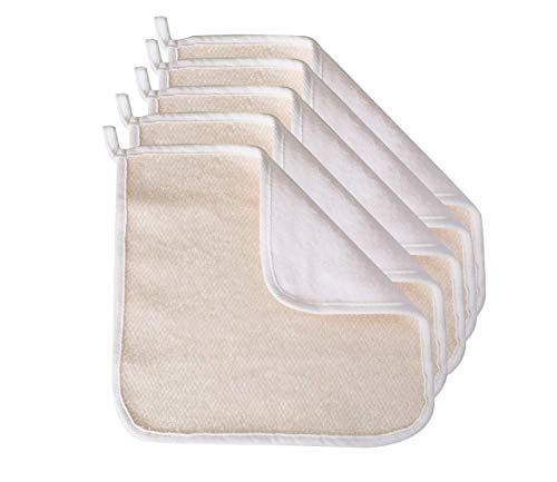 Paradiso Soft-Weave Terry Wash Cloths for Face and Body, Dual-Sided Gentle Cleansing and Exfoliating Washcloths, Machine Wash, White, 5 Count