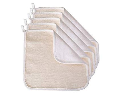 Paradiso Soft-Weave Terry Wash Cloths for Face and Body, Dual-Sided Gentle Cleansing and Exfoliating Washcloths, Machine Wash, White, 5 Count
