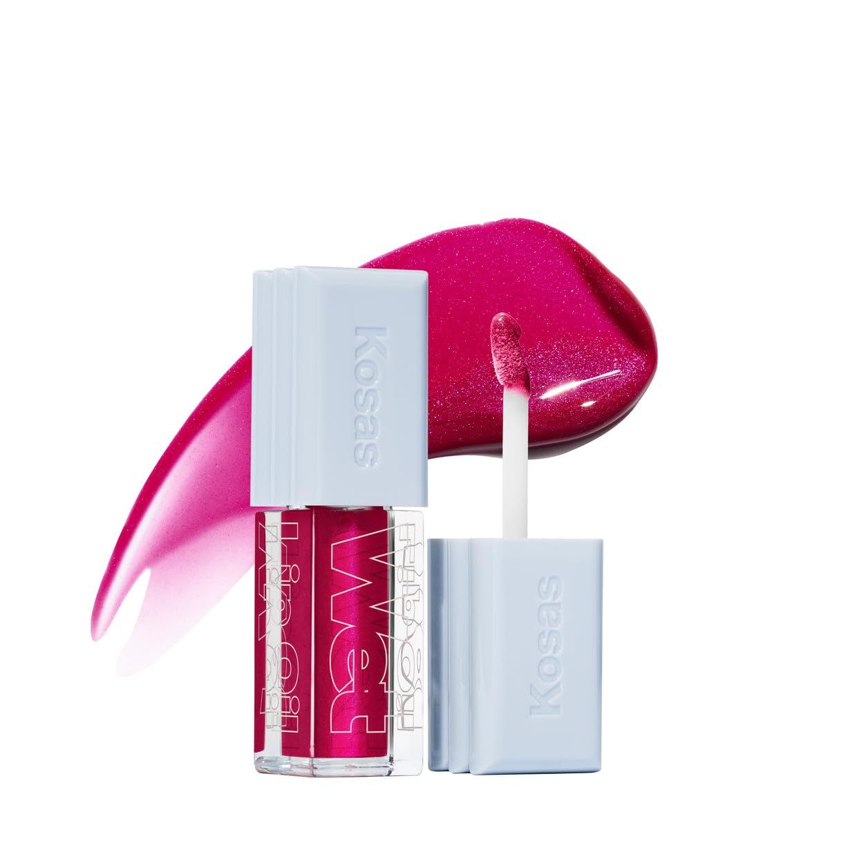 Kosas Wet Lip Oil Gloss - Hydrating Lip Plumping Treatment with Hyaluronic Acid &amp; Peptides, Non-Sticky Finish (Fruitjuice)