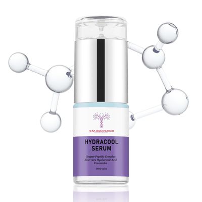 NOVA DERM INSTITUTE Hydracool Anti-Aging Serum with 20% Pure Hyaluronic Acid Serum for Face Hexapeptide-8 Anti Wrinkle Face Skin Care Products to Fight Ageing Lightweight Fast Absorption