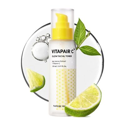 Nature Republic Vitapair C Glow Facial Toner, Niacinamide,Centella Asiatica Extract, Panthenol, Citrus Lemon Fruit Extract, Vitamin C Toner, Glow Skin, Korean Skin Care, 150ml / 5.07 fl oz