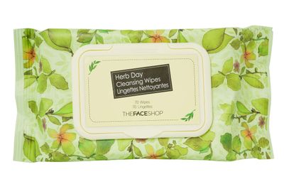The Face Shop Herb Day 365 Cleansing Wipes - Make Up Remover Face Wipes with Rosemary Extract - Non-Irritating - Refreshing, Brightening, Moisturizing - Korean Skin Care Make Up Wipes