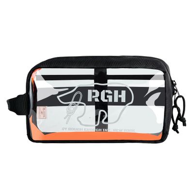 Rough Enough Clear Toiletry Bag Travel Cosmetic Makeup Toothbrush Case Pouch Organizer for Women Skincare Men Shaving Kit Waterproof Traveling Essentials Black