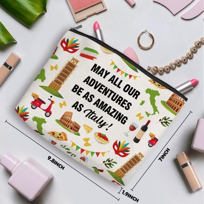Italy Gifts Italy Makeup Bag Cosmetic Bag Italy Souvenirs Funny Italy Travel Gifts Birthday Bachelorette Party Friendship Gifts for Italy Lovers Women Girls Wife Best Friend Sister Bestie Christmas