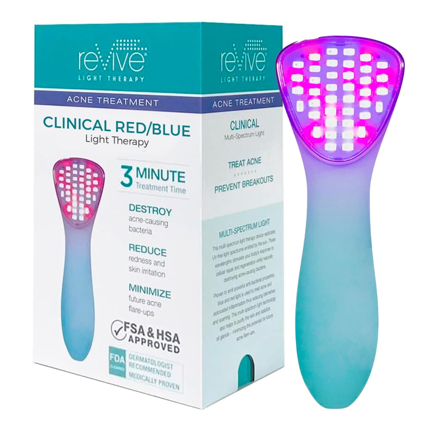 reVive Light Therapy Clinical Acne Treatment for Face, Blue Light Therapy Device