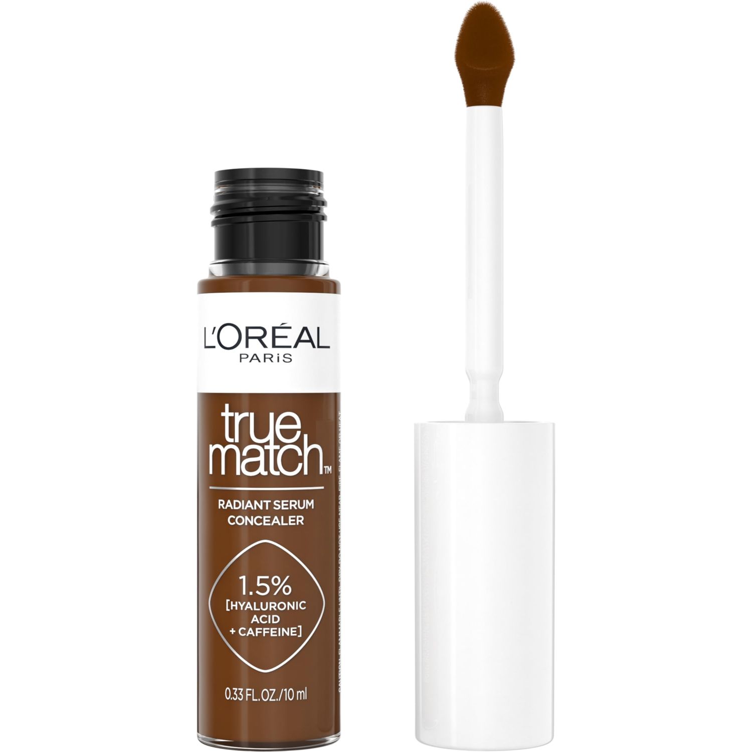 LOral Paris True Match Radiant Serum Concealer, Brightening Under Eye Concealer Make Up with 1.5% Hyaluronic Acid and Caffeine, N11, 0.33 Oz