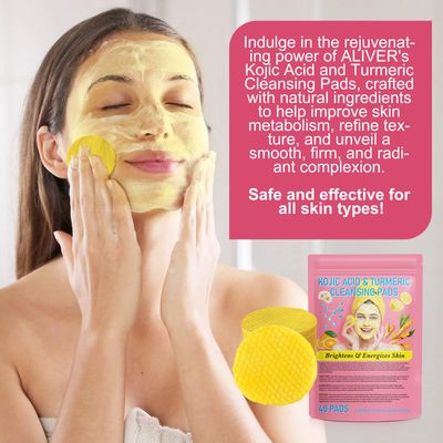 newseel Turmeric Cleansing Pads for Dark Spots,Turmeric Cleansing Pads for face,Turmeric Face Scrub Pads,Turmeric Pads for Face Cleansing and Exfoliation (40 PCS)