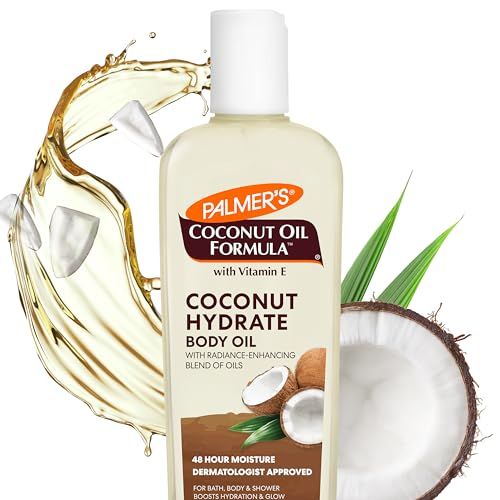Palmer&#39;s Coconut Oil Formula Body Oil, Body Moisturizer with Green Coffee Extract, Bath Oil for Dry Skin, 8.5 Ounces (Pour Cap)
