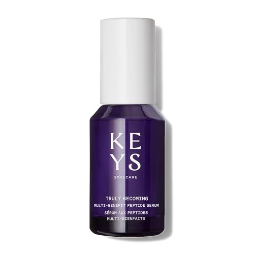 Keys Soulcare Truly Becoming Multi-Benefit Peptide Serum, Helps Firm, Plump &amp; Visibly Improve Fine Lines &amp; Wrinkles, Vegan, Cruelty-Free, 1 Fl Oz