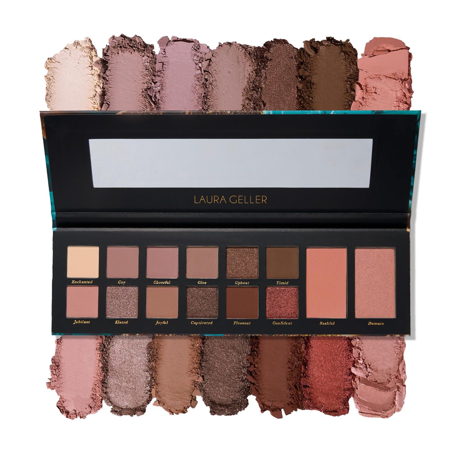 LAURA GELLER NEW YORK Laura&#39;s Essentials Blushing &amp; Blissful 12 Multi-Finish Eyeshadows 1 Highlighter, 1 Blush Full Face Palette